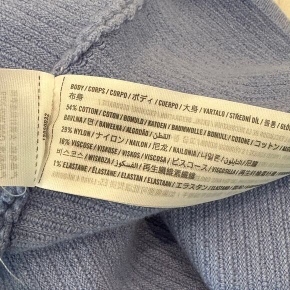 Abercrombie & Fitch Scuba Cross-Back Elevated Ribbed Knit Mini Dress Light Blue - Picture 12 of 13